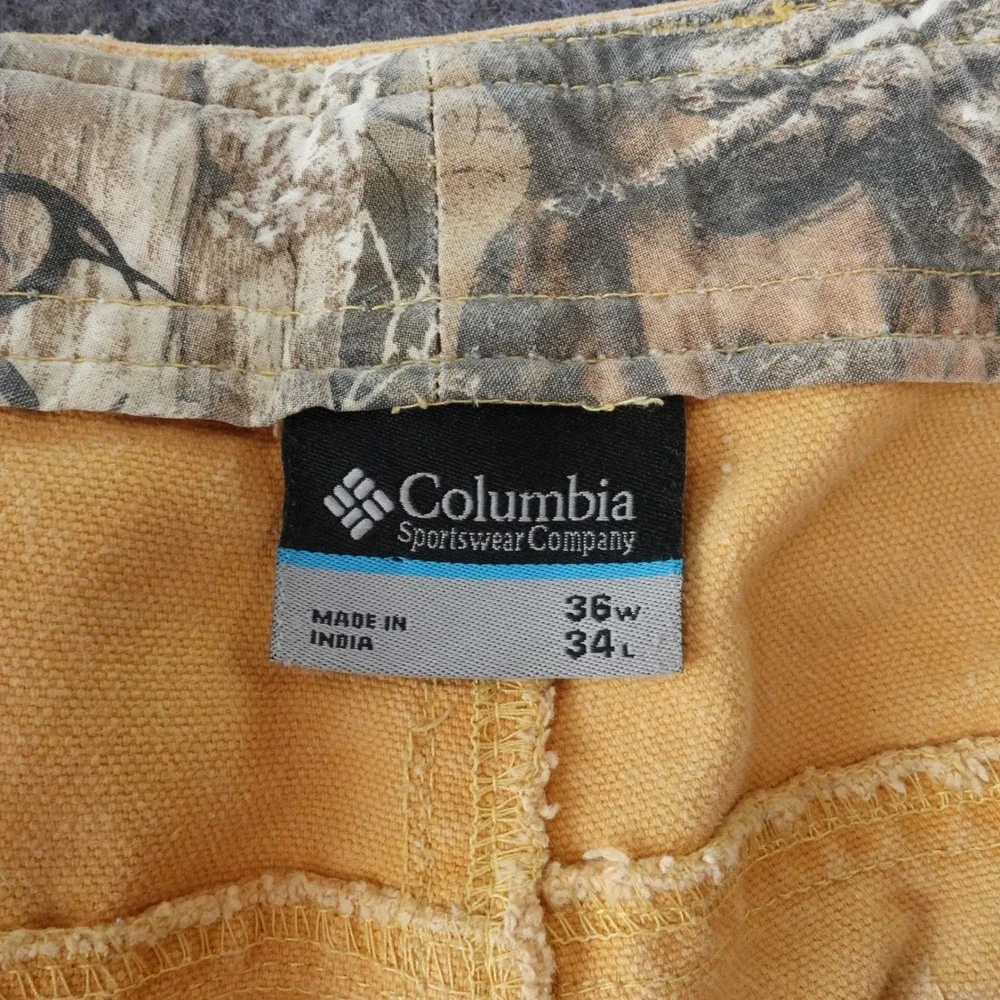 Columbia PHG Mens 36x34 Double Knee Canvas Work Pants Distressed READ!